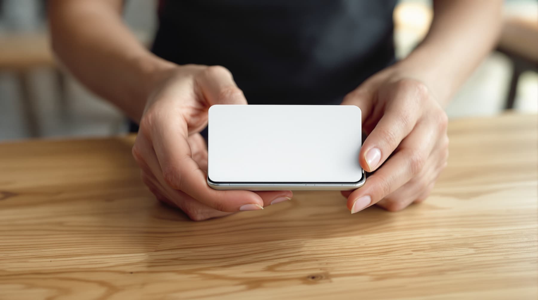 Un téléphone approché d’une carte posée sur un comptoir